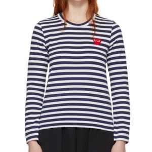 COMME DES GARÇONS PLAY T-shirt Navy/White Stripe